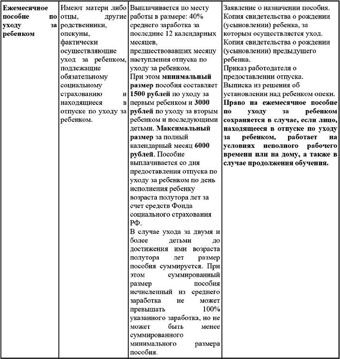 Пособия на детей в 2008-2009 гг. Порядок оформления, учета и выплаты